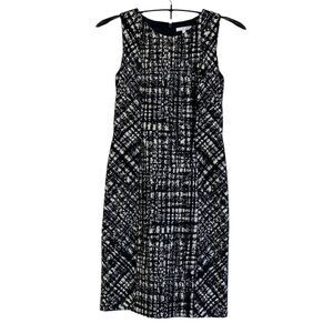 Paule Ka Sleeveless Black Cream Wool Blend Sleeveless Sheath Dress Sz Fr 38 US 6